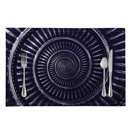 Dark Navy Metal Spiral Print Placemat