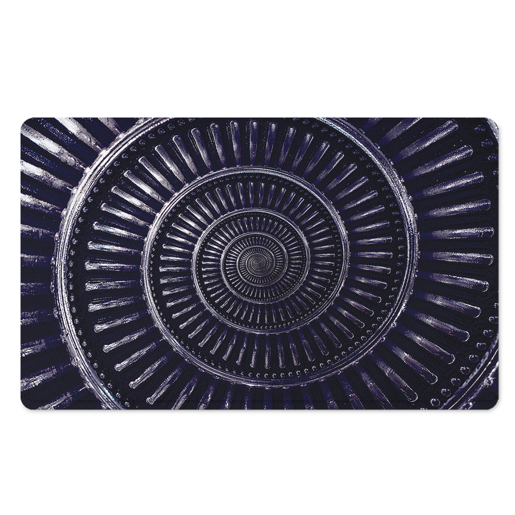 Dark Navy Metal Spiral Print Polyester Doormat