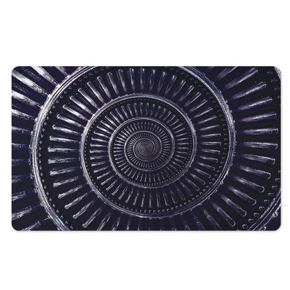 Dark Navy Metal Spiral Print Polyester Doormat