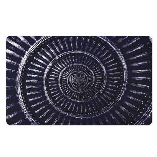Dark Navy Metal Spiral Print Polyester Doormat