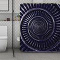 Dark Navy Metal Spiral Print Polyester Shower Curtain