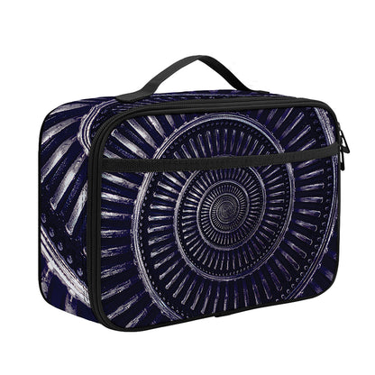 Dark Navy Metal Spiral Print Portable Lunch Bag