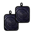 Dark Navy Metal Spiral Print Pot Holders