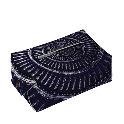 Dark Navy Metal Spiral Print Rectangle Tissue Box Cover