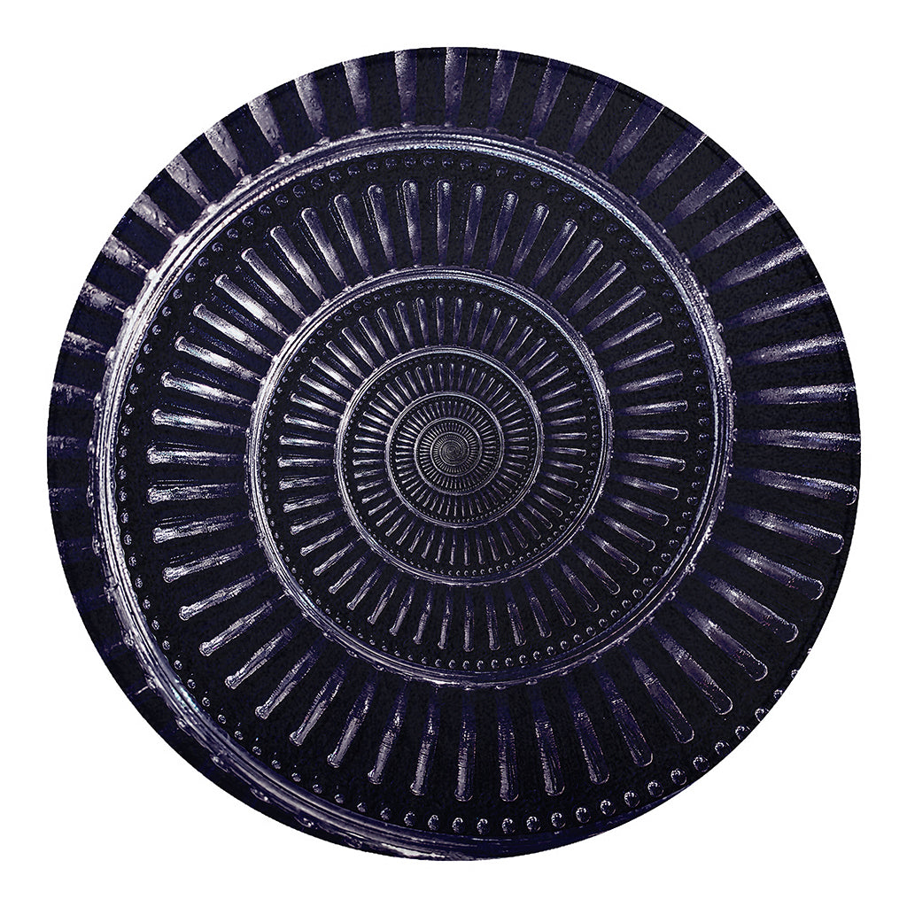 Dark Navy Metal Spiral Print Round Blanket