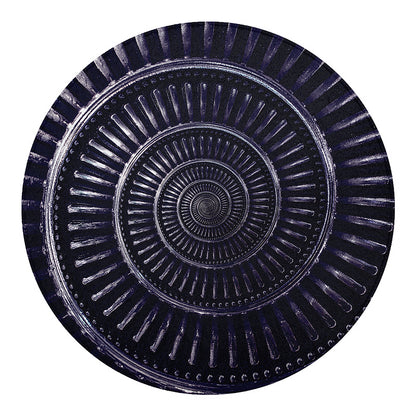 Dark Navy Metal Spiral Print Round Blanket