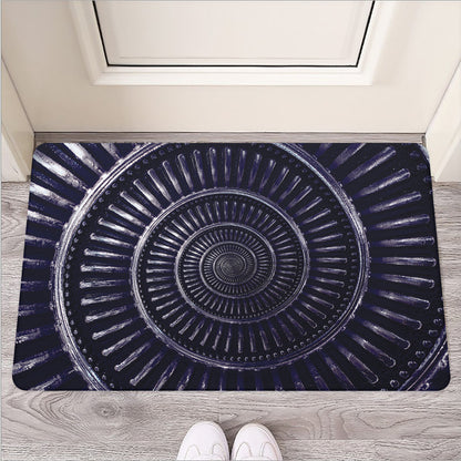 Dark Navy Metal Spiral Print Rubber Doormat