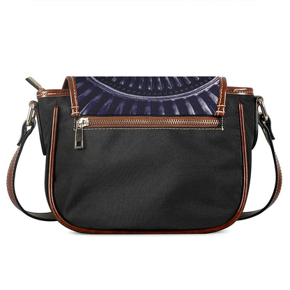 Dark Navy Metal Spiral Print Saddle Bag