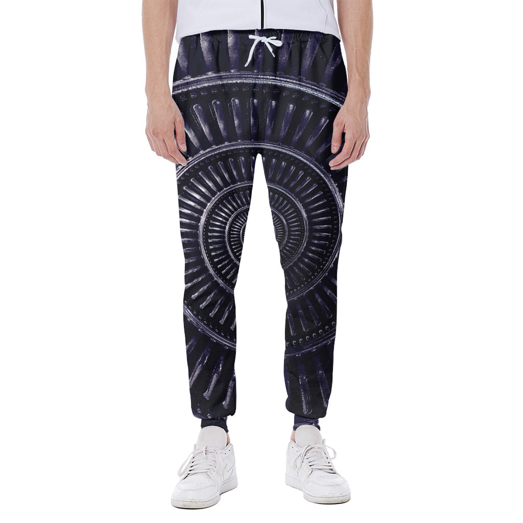 Dark Navy Metal Spiral Print Scuba Joggers