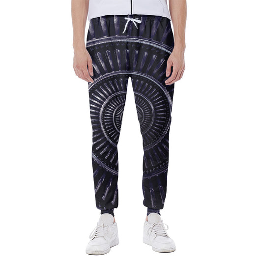 Dark Navy Metal Spiral Print Scuba Joggers