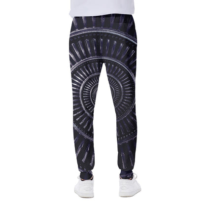 Dark Navy Metal Spiral Print Scuba Joggers