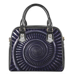 Dark Navy Metal Spiral Print Shoulder Handbag