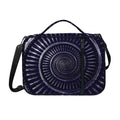 Dark Navy Metal Spiral Print Shoulder Strap Bible Bag