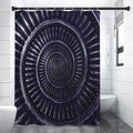 Dark Navy Metal Spiral Print Shower Curtain