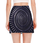 Dark Navy Metal Spiral Print Side Slit Mini Skirt