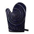 Dark Navy Metal Spiral Print Single Oven Mitt