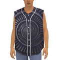 Dark Navy Metal Spiral Print Sleeveless Baseball Jersey