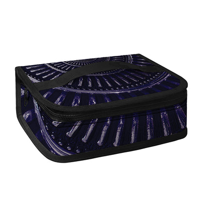 Dark Navy Metal Spiral Print Small Lunch Bag