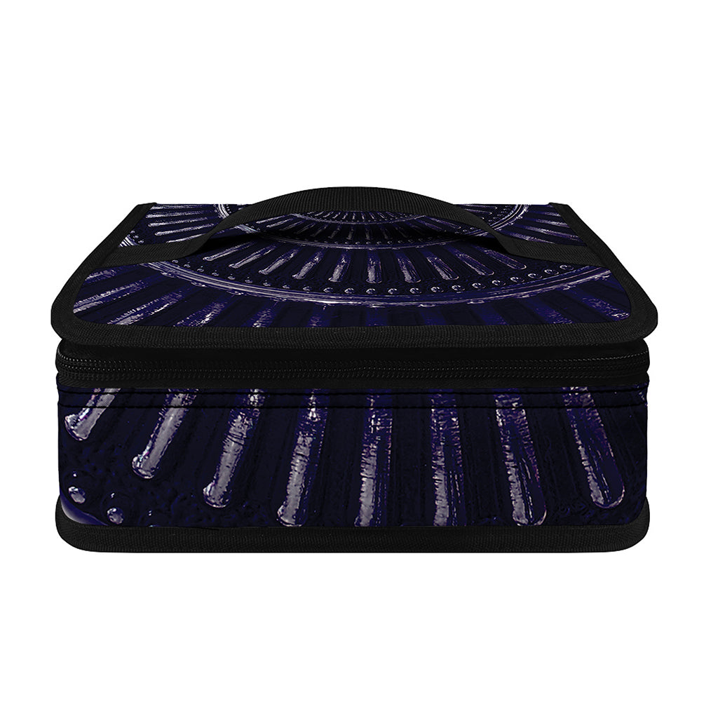 Dark Navy Metal Spiral Print Small Lunch Bag