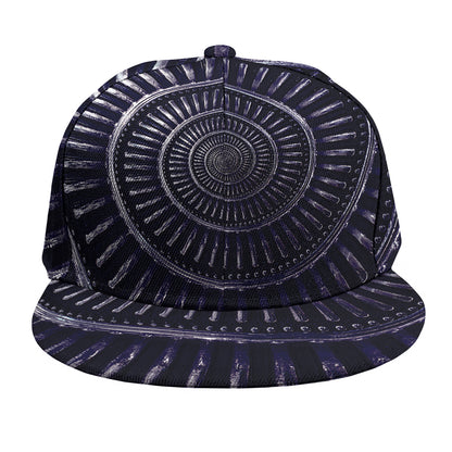Dark Navy Metal Spiral Print Snapback Cap