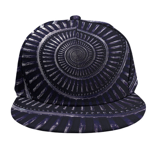 Dark Navy Metal Spiral Print Snapback Cap