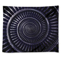 Dark Navy Metal Spiral Print Tapestry