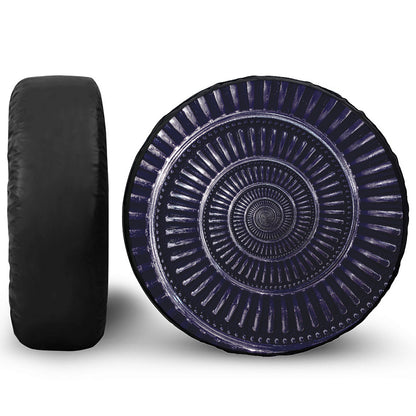 Dark Navy Metal Spiral Print Tire Cover