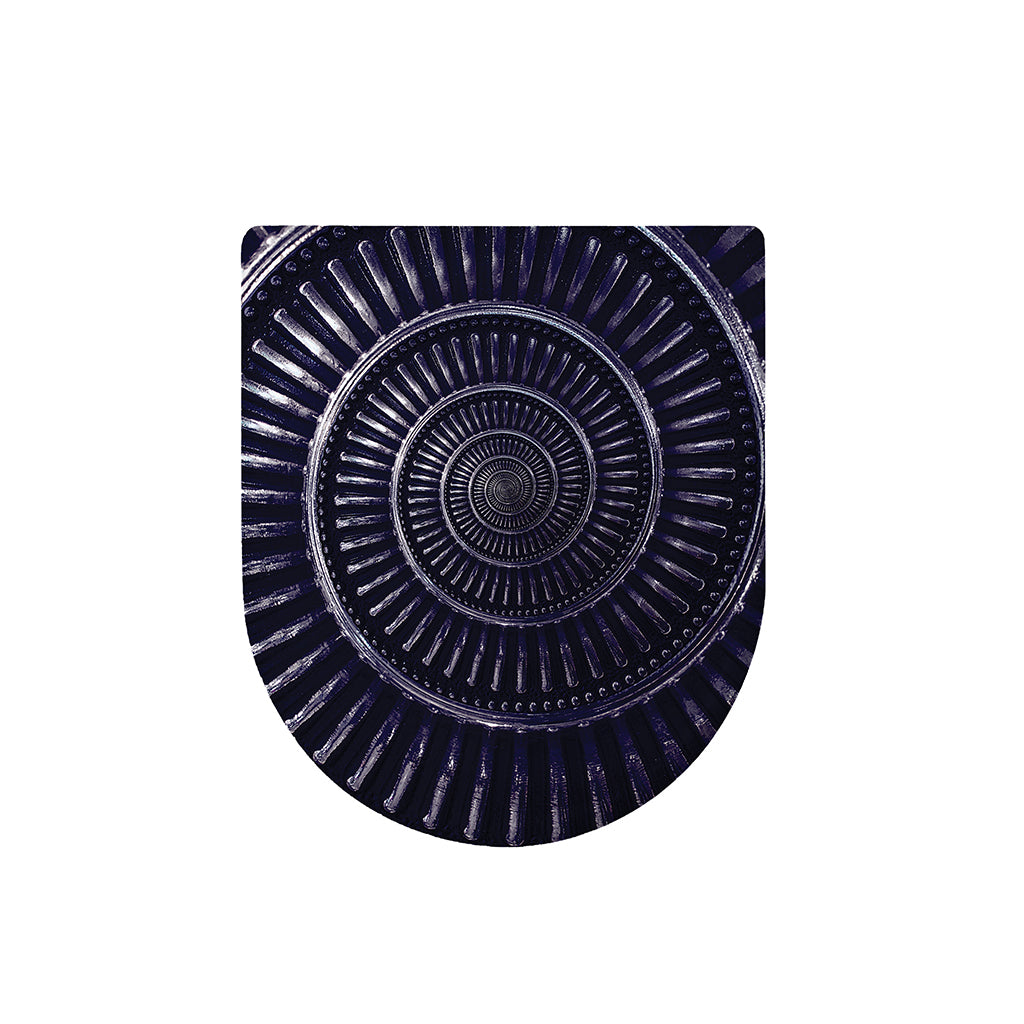Dark Navy Metal Spiral Print Toilet Lid Cover