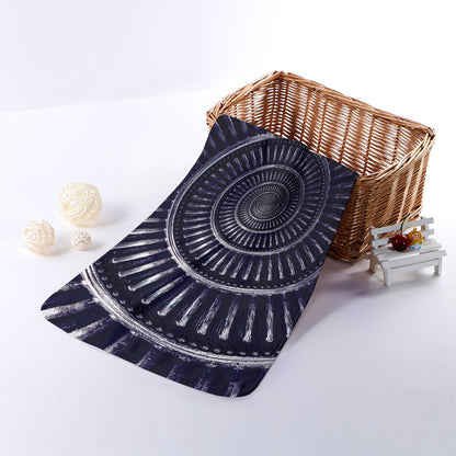 Dark Navy Metal Spiral Print Towel