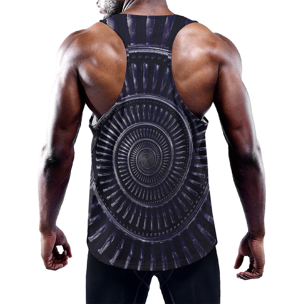 Dark Navy Metal Spiral Print Training Tank Top