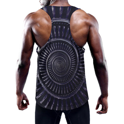 Dark Navy Metal Spiral Print Training Tank Top