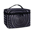 Dark Navy Metal Spiral Print Travel Makeup Bag