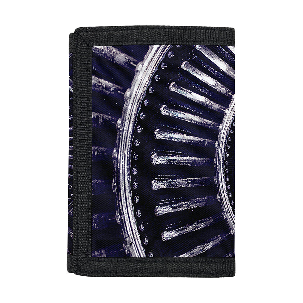 Dark Navy Metal Spiral Print Trifold Wallet