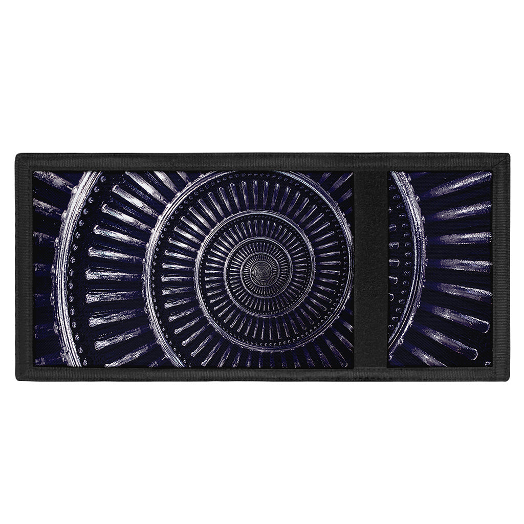 Dark Navy Metal Spiral Print Trifold Wallet