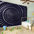 Dark Navy Metal Spiral Print Wall Sticker