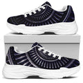 Dark Navy Metal Spiral Print White Chunky Shoes
