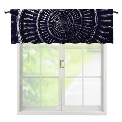 Dark Navy Metal Spiral Print Window Valance