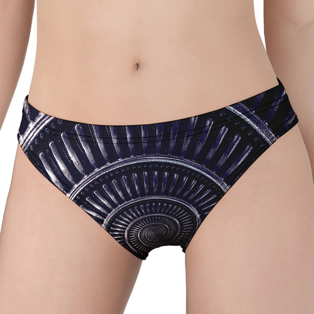 Dark Navy Metal Spiral Print Women's Panties