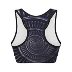 Dark Navy Metal Spiral Print Women's Sports Bra