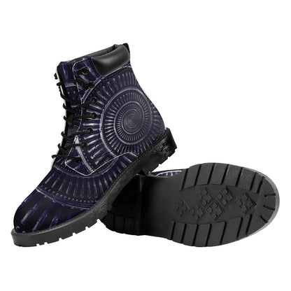 Dark Navy Metal Spiral Print Work Boots