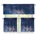 Dark Nebula Universe Galaxy Space Print 3 Piece Kitchen Curtains