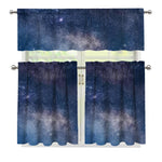 Dark Nebula Universe Galaxy Space Print 3 Piece Kitchen Curtains