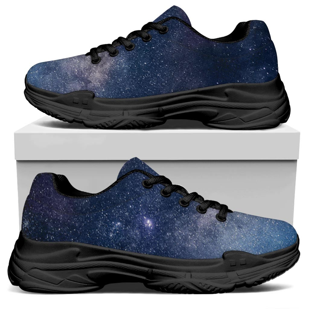 Dark Nebula Universe Galaxy Space Print Black Chunky Shoes