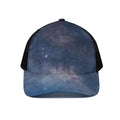 Dark Nebula Universe Galaxy Space Print Black Mesh Trucker Hat