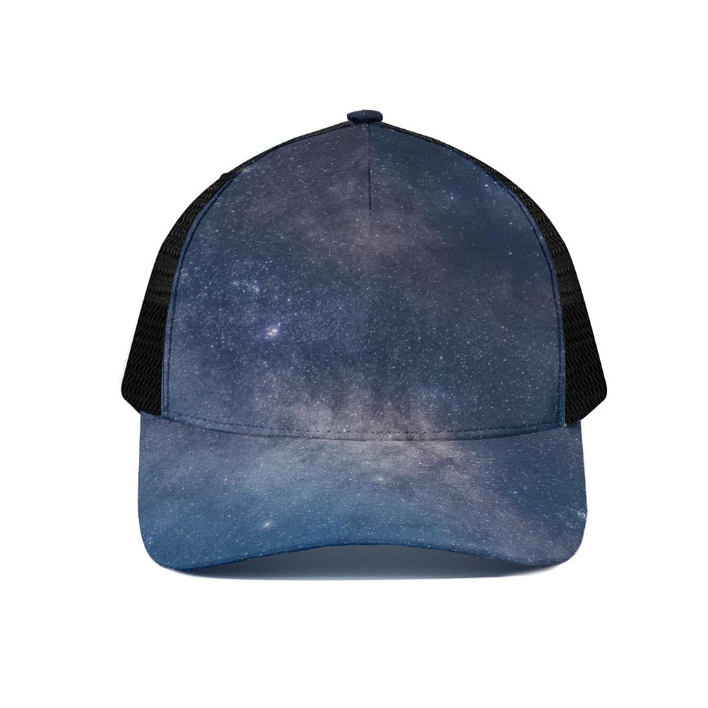 Dark Nebula Universe Galaxy Space Print Black Mesh Trucker Cap
