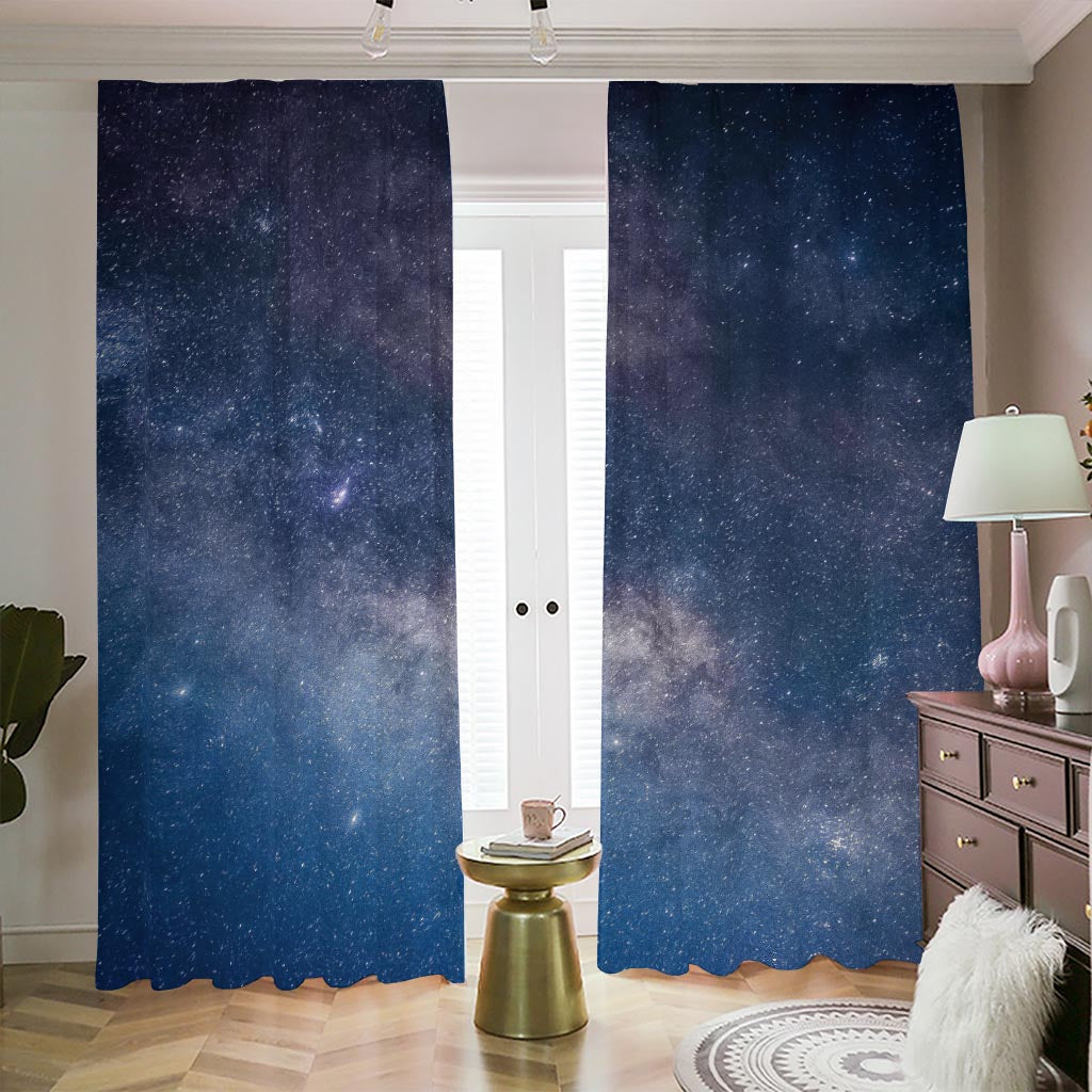 Dark Nebula Universe Galaxy Space Print Blackout Pencil Pleat Curtains