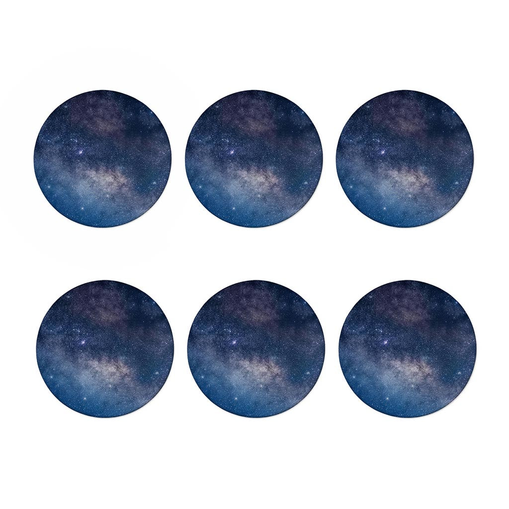 Dark Nebula Universe Galaxy Space Print Coaster Set