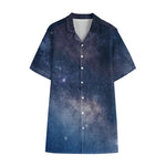 Dark Nebula Universe Galaxy Space Print Cotton Hawaiian Shirt