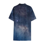 Dark Nebula Universe Galaxy Space Print Cotton Hawaiian Shirt