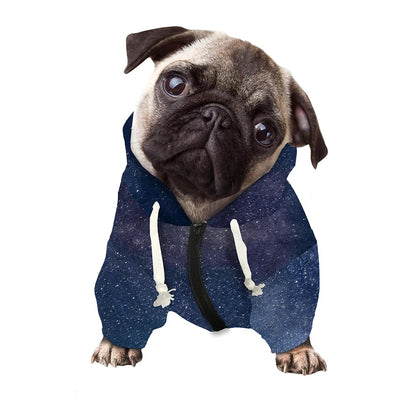 Dark Nebula Universe Galaxy Space Print Dog Zip Up Hoodie